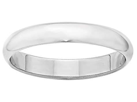 14k White Gold 4mm Half-Round Band Ring - BGW305 | JTV.com