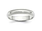 14k White Gold 4mm Milgrain Band Ring