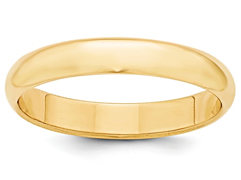 Mens 10K Yellow Gold 4mm Milgrain Half Round Wedding Band Ring 
