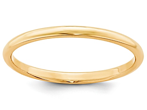 14k Yellow Gold Wedding Band Half Round Ring 
