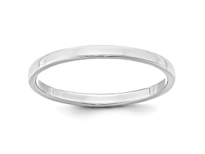 14k White Gold 2mm Flat Band Ring