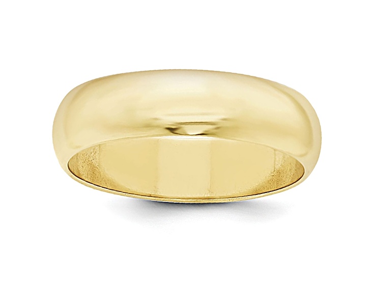 10k Yellow Gold 6mm Half-Round Band