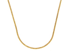 14k Yellow Gold Diamond Cut Square Spiga Link Chain Necklace 18 inch