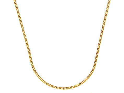 14k Yellow Gold Diamond Cut Square Spiga Link Chain Necklace 20 inch