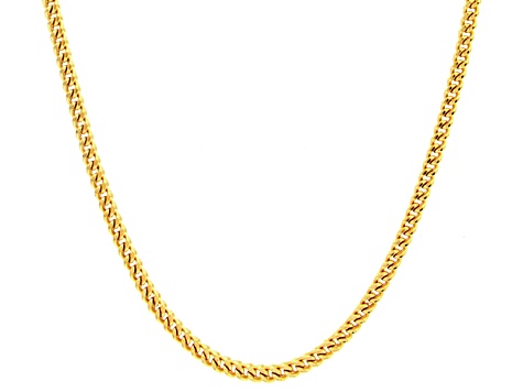 14k White Gold Hollow Franco Link Chain Necklace 20 inch