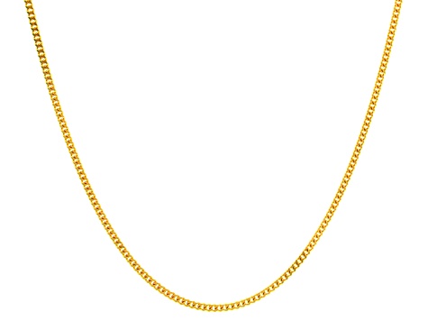 14k Yellow Gold Curb Link Chain Necklace 16 inch 2mm