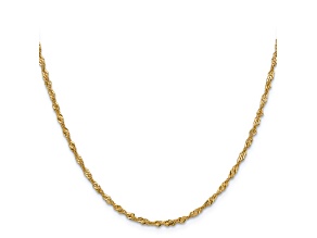 14k Yellow Gold Singapore Link Chain Necklace 16 inch 2mm