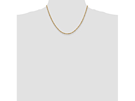 14k Yellow Gold Singapore Link Chain Necklace 16 inch 2mm
