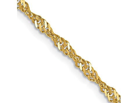 14k Yellow Gold Singapore Link Chain Necklace 20 inch 2mm