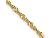 14k Yellow Gold Singapore Link Chain Necklace 20 inch 2mm