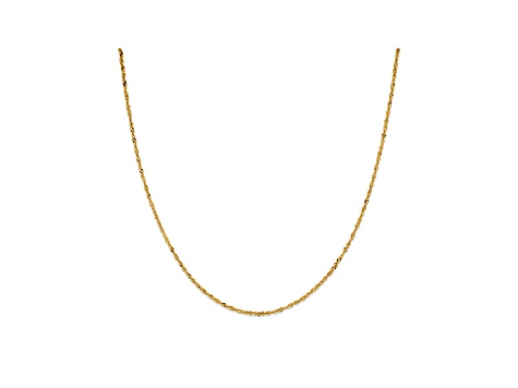 14k Yellow Gold Singapore Link Chain Necklace 24 inch 2mm