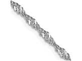 14k White Gold Singapore Link Chain Necklace 16 inch 2mm