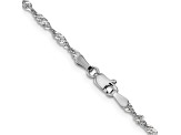 14k White Gold Singapore Link Chain Necklace 20 inch 2mm