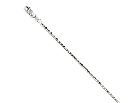 14k White Gold Criss Cross Chain Necklace 18 inch
