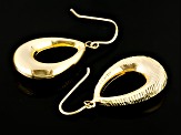 10k Yellow Gold Hollow Teardrop Dangle Earrings