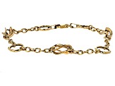 10k Yellow Gold Hollow Fancy Station Bracelet 7.5 inch