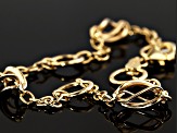 10k Yellow Gold Hollow Fancy Station Bracelet 7.5 inch