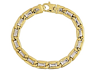 14k Yellow And White Gold Two-Tone Mariner Link Bracelet 8.5 inch 8.5mm