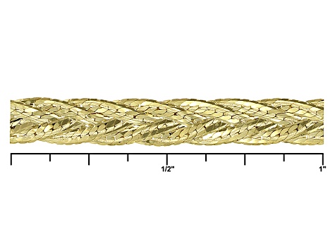 14k Yellow Gold Hollow Herringbone Link Necklace 18 inch