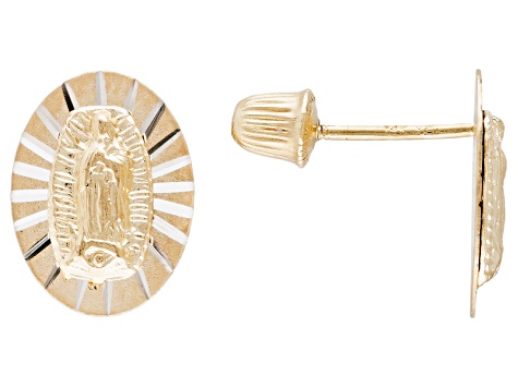 virgin mary gold earrings