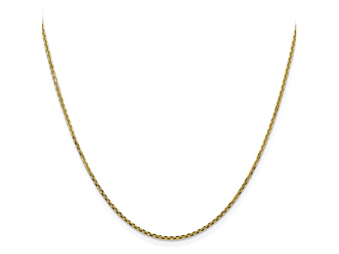 10k Yellow Gold Cable Link Chain Necklace 16 inch 1.3 Mm