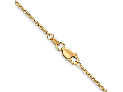 10k Yellow Gold Cable Link Chain Necklace 16 inch 1.3 Mm