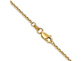 10k Yellow Gold Cable Link Chain Necklace 16 inch 1.3 Mm