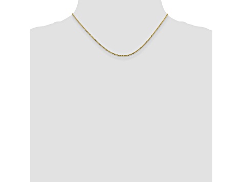 10k Yellow Gold Cable Link Chain Necklace 16 inch 1.3 Mm