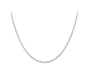 10k White Gold Singapore Link Chain Necklace 16 inch