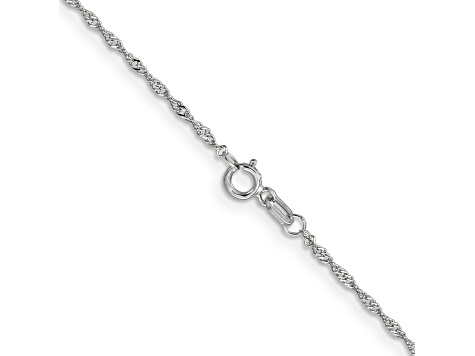 10k White Gold Singapore Link Chain Necklace 16 inch