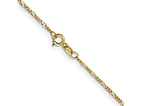 10k Yellow Gold Figaro Link Chain Necklace 16 inch