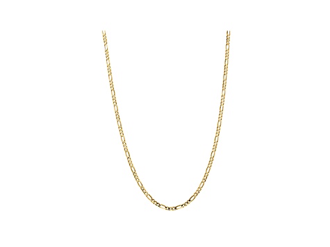 10k Yellow Gold 4mm Concave Figaro Chain 24 inches