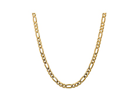 10k Yellow Gold 7.5mm Concave Figaro Chain 20 inches