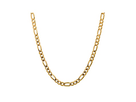 10k Yellow Gold 7.5mm Concave Figaro Chain 24 inches