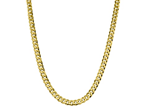 10K YELLOW GOLD 8.25MM FLAT BEVELED CURB CHAIN 24 INCHES