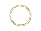 10k Yellow Gold Triple Link Charm Bracelet 8 inches