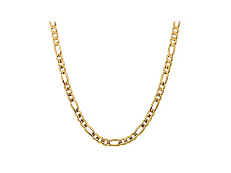 10k Yellow Gold 7.5mm Concave Figaro Chain 22 inches