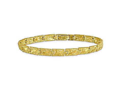 10k Yellow Gold 6mm Nugget Bracelet 8 inches