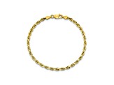 10k Yellow Gold 3.35mm Diamond-Cut Quadruple Rope Bracelet 7 inches