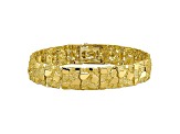 10k Yellow Gold 12mm Nugget Bracelet 7 inches