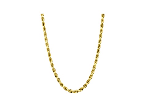 10k Yellow Gold 8mm Handmade Diamond-Cut Rope Chain 22 inches