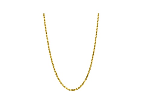 10k Yellow Gold 5mm Diamond Cut Rope Chain 22 inches