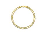 10k Yellow Gold Solid Double Link Charm Bracelet 7 inches