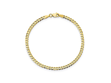 10k Yellow Gold 2.9mm Flat Beveled Curb Bracelet 7 inches - BVG078 ...