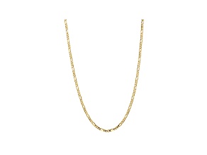 10k Yellow Gold 4mm Concave Figaro Chain 20 inches