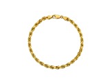 10k Yellow Gold 5mm Diamond Cut Rope Bracelet 8 inches