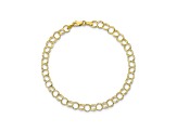10k Yellow Gold Triple Link Charm Bracelet 7 inches