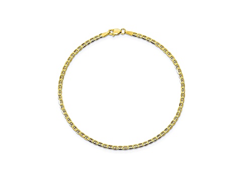 10k Yellow Gold 2.4mm Flat Anchor Bracelet 8 inches