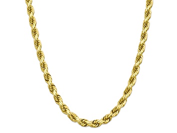 Picture of 10K YELLOW GOLD 8MM HANDMADE DIAMOND-CUT ROPE CHAIN 24 INCHES