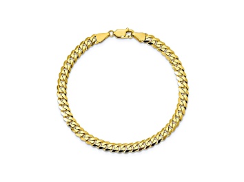 Picture of 10k Yellow Gold 5.75mm Flat Beveled Curb Bracelet 7 inches